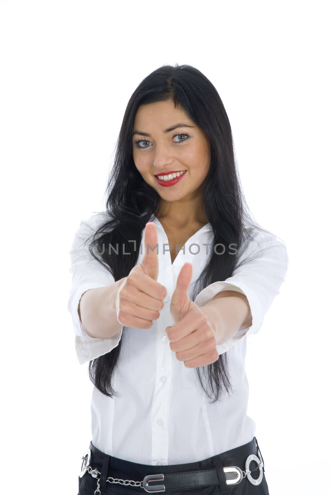 Business woman on white background