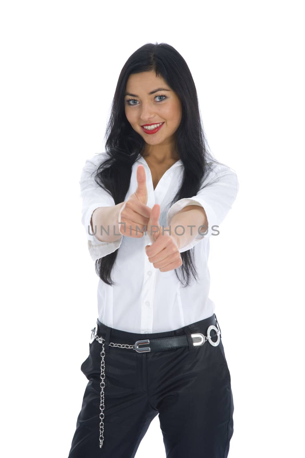 Business woman on white background