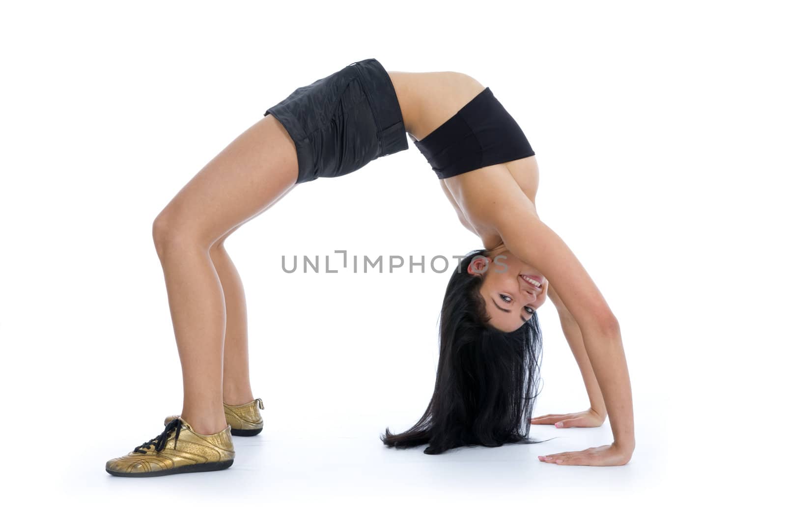 woman practicing fitness  on  isolated background