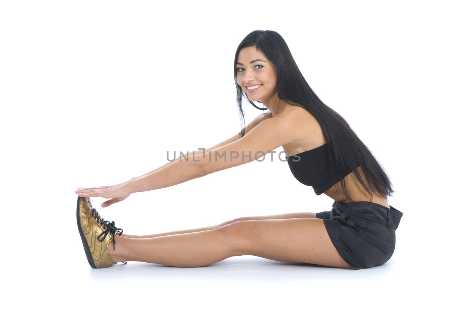 woman practicing fitness  on  isolated background