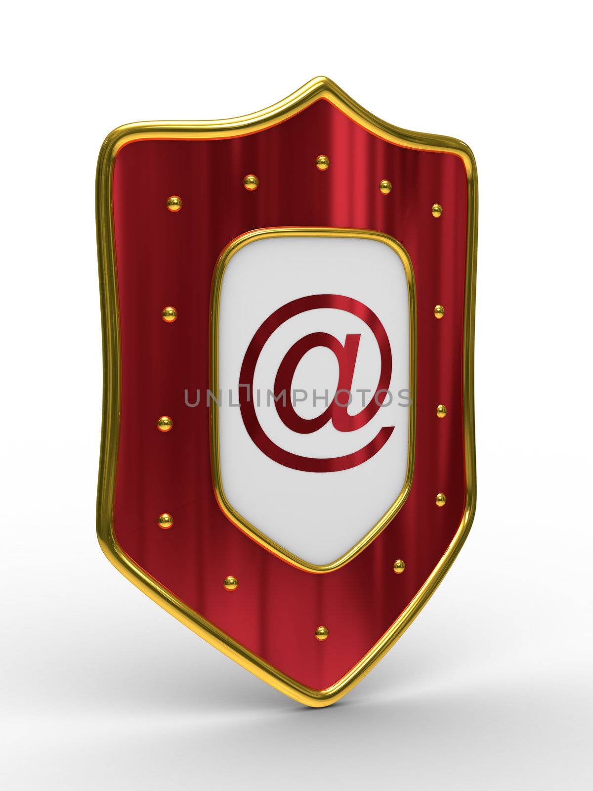 E-mail protection on white background. Isolated 3D image