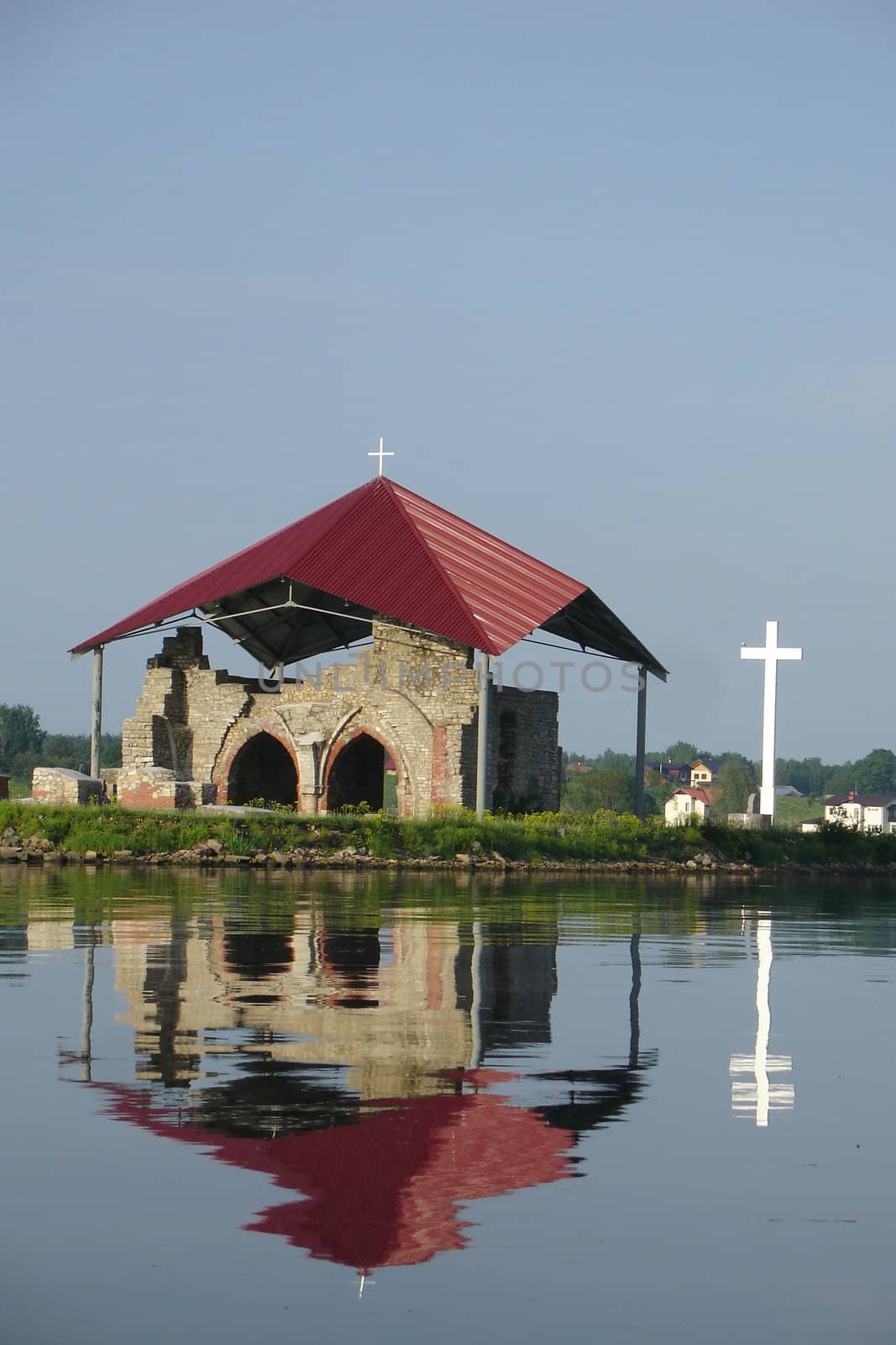 Ruins of oldest stone church in Baltic states, Latvia                                        