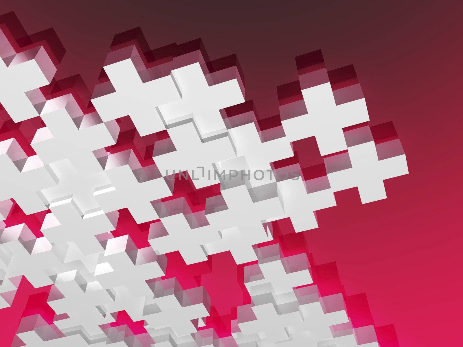 White pluses on red by magraphics