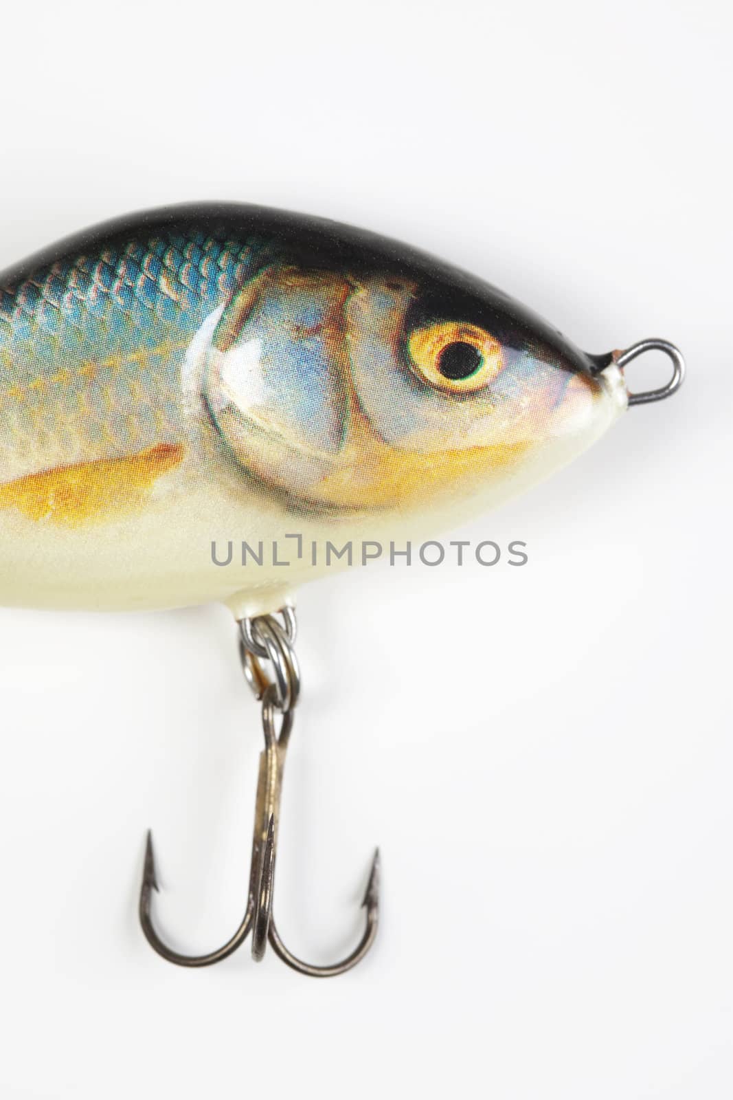 Fishing lure on white backbround