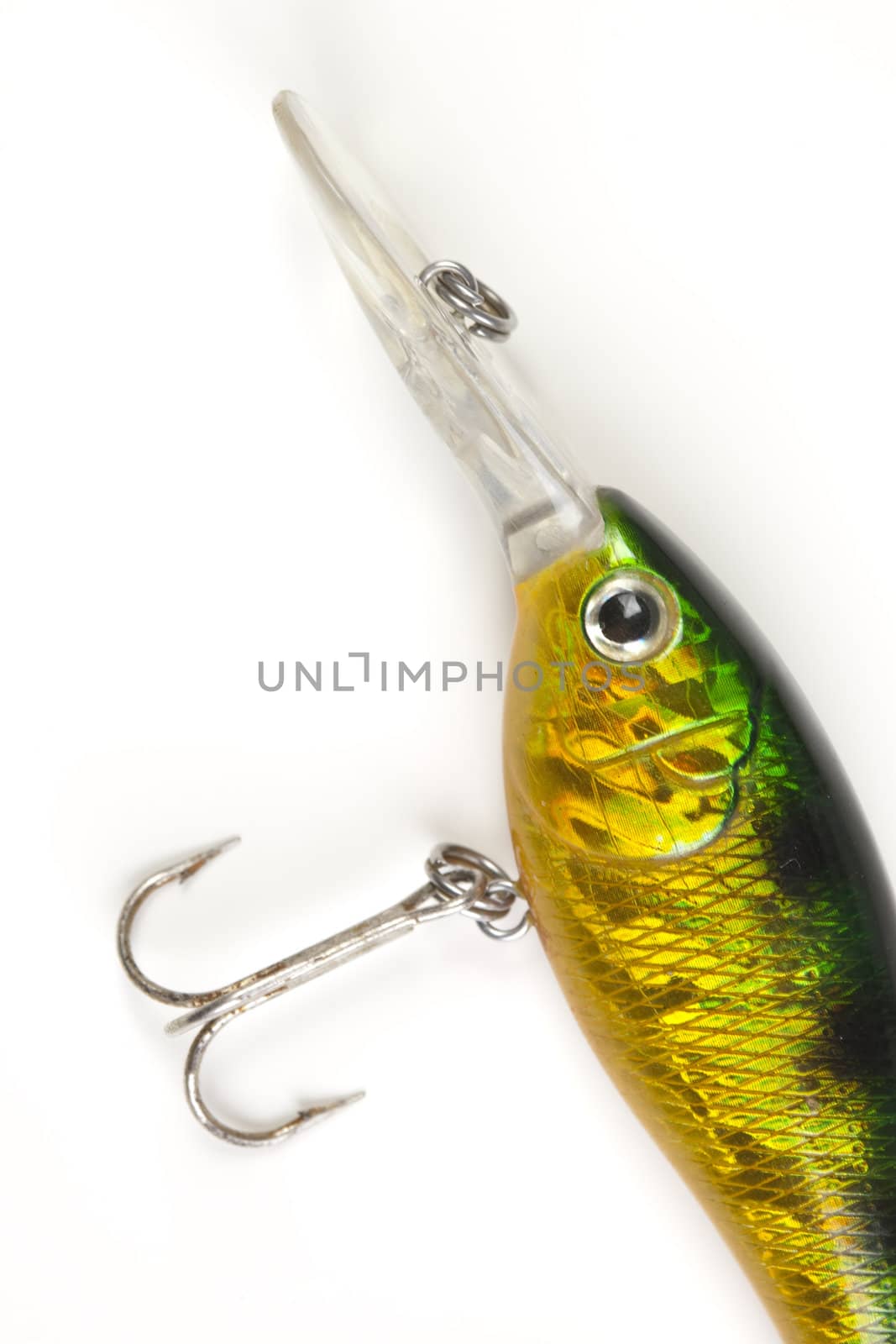 Fishing lure on white backbround