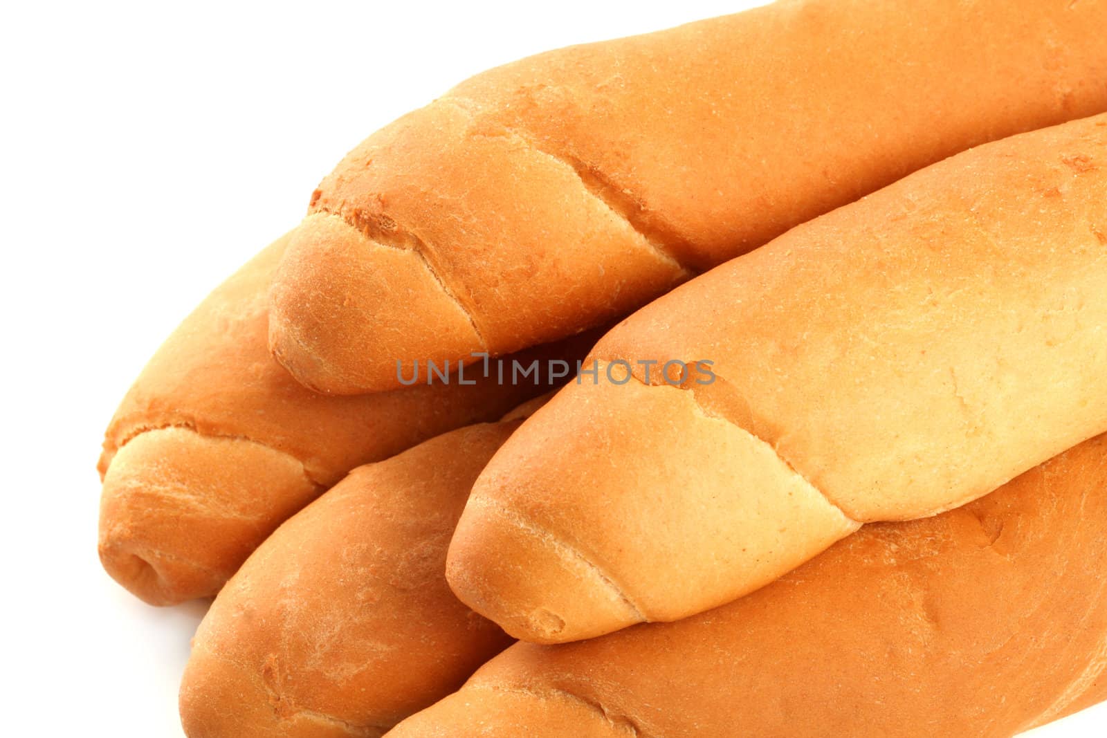 Freshly baked croissants, isolated on white