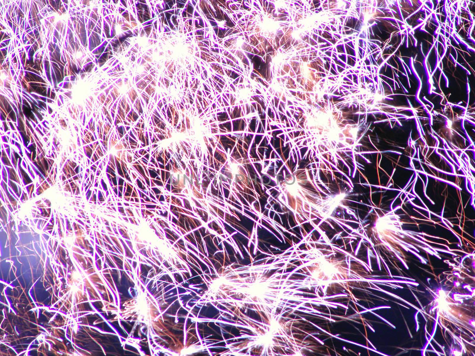 festive firework on night sky