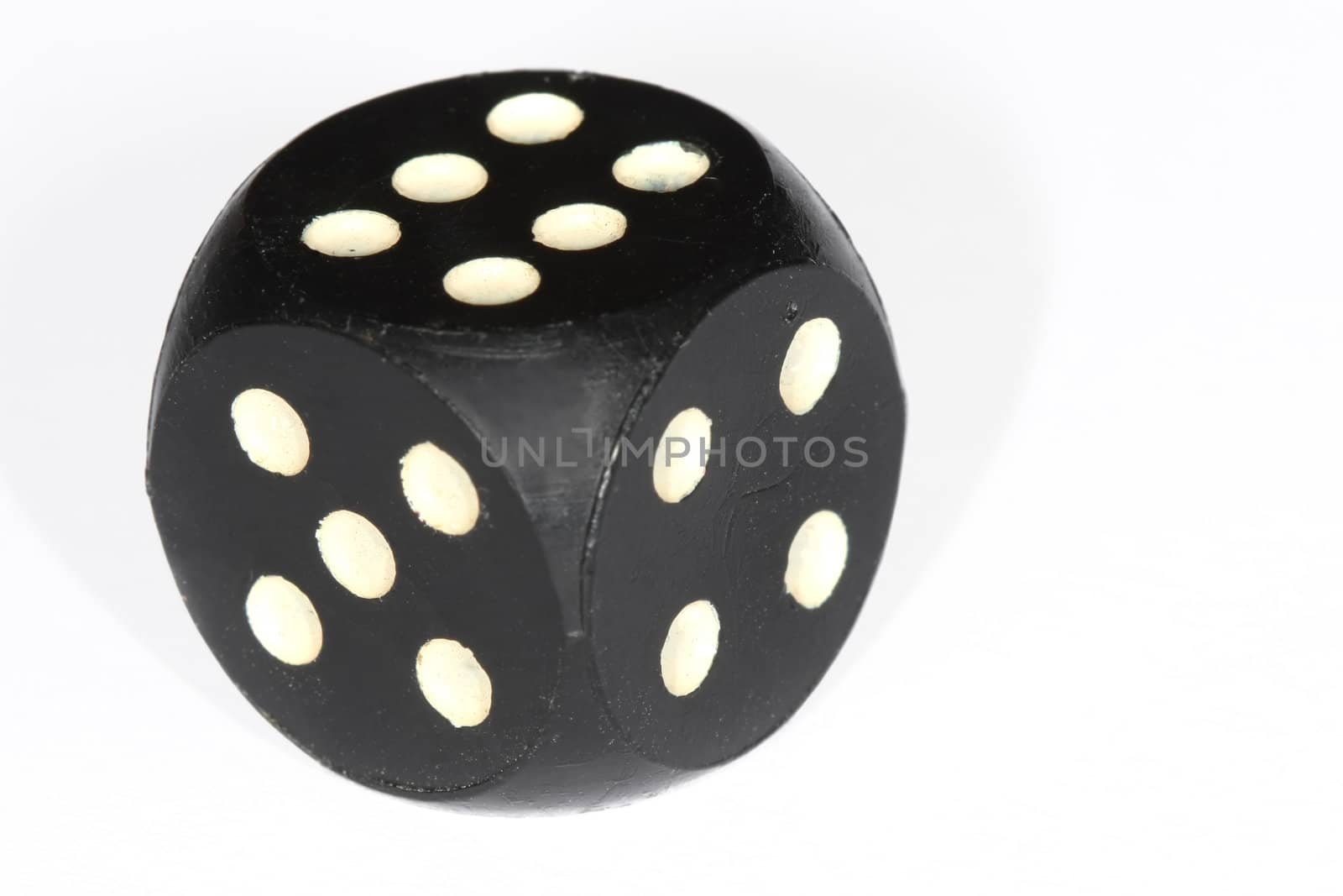 Black dice isolated on white