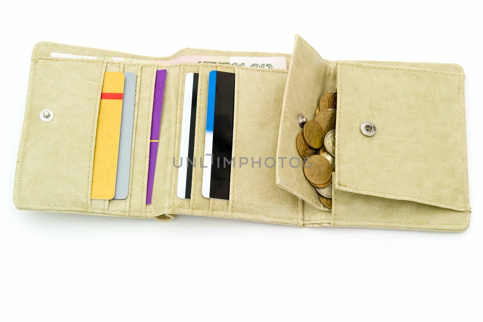 purse. leather wallet on a white background.