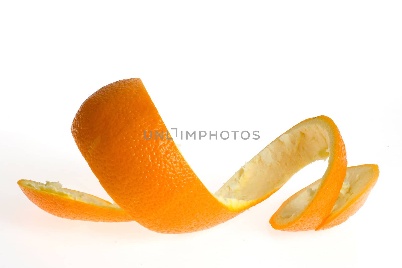 Peel of orange, isolated on white