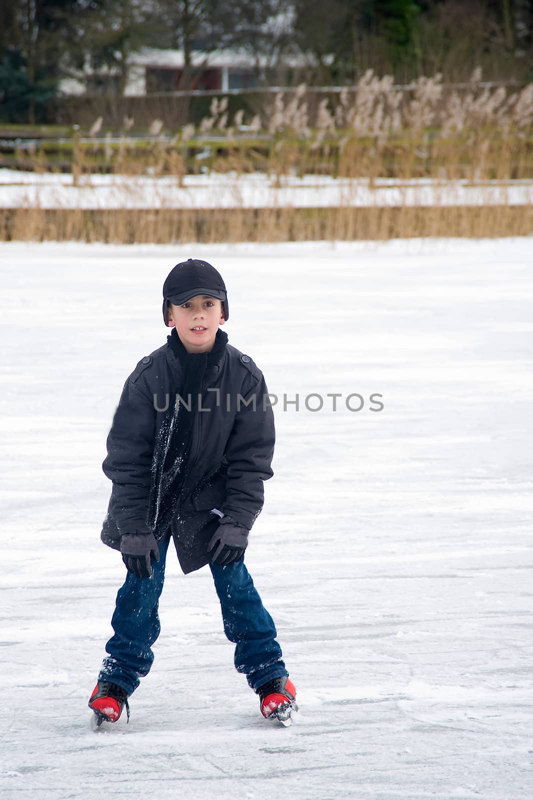 a young skater on real ice