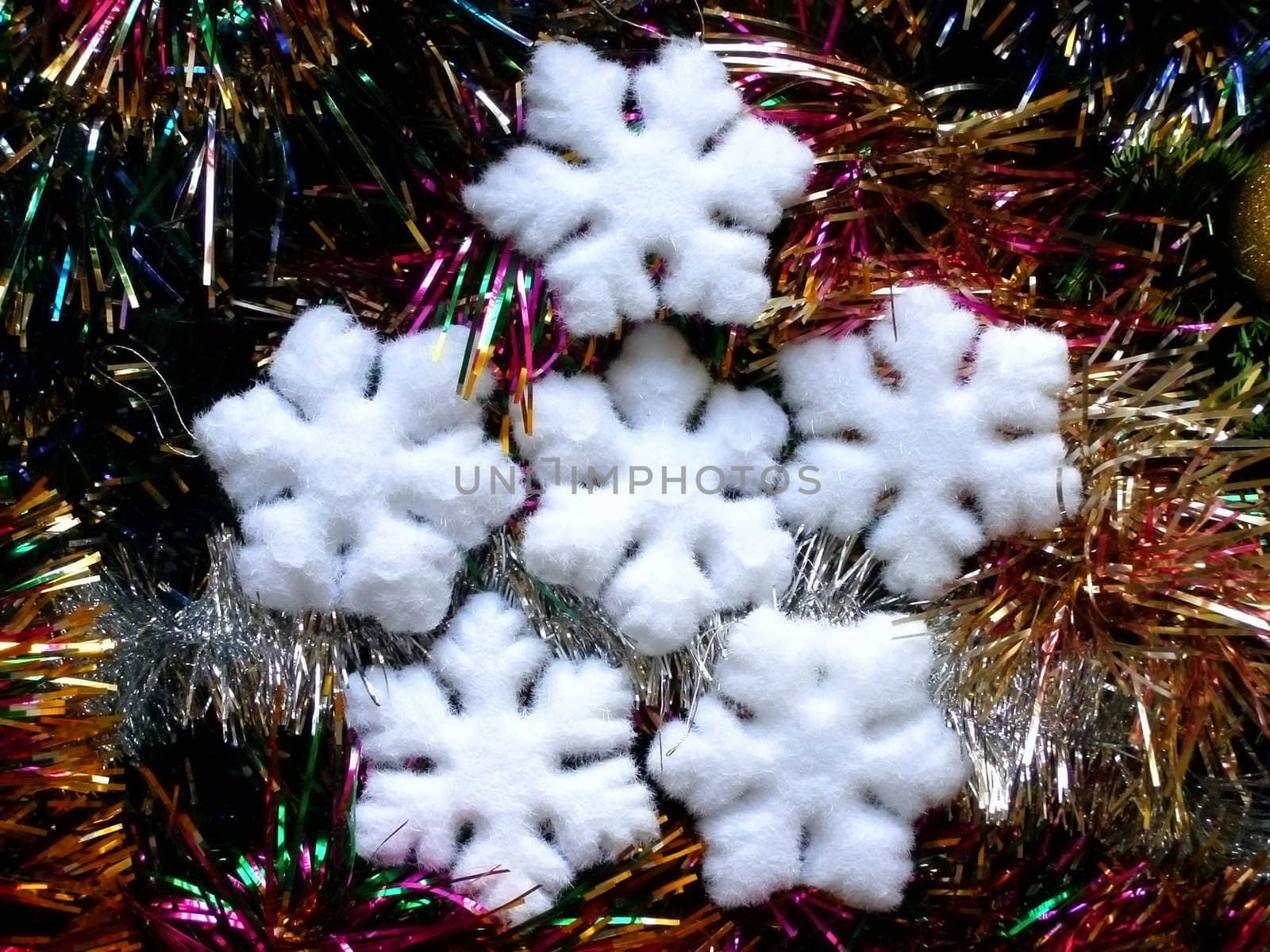 christmas snowflakes against the background  from garland      