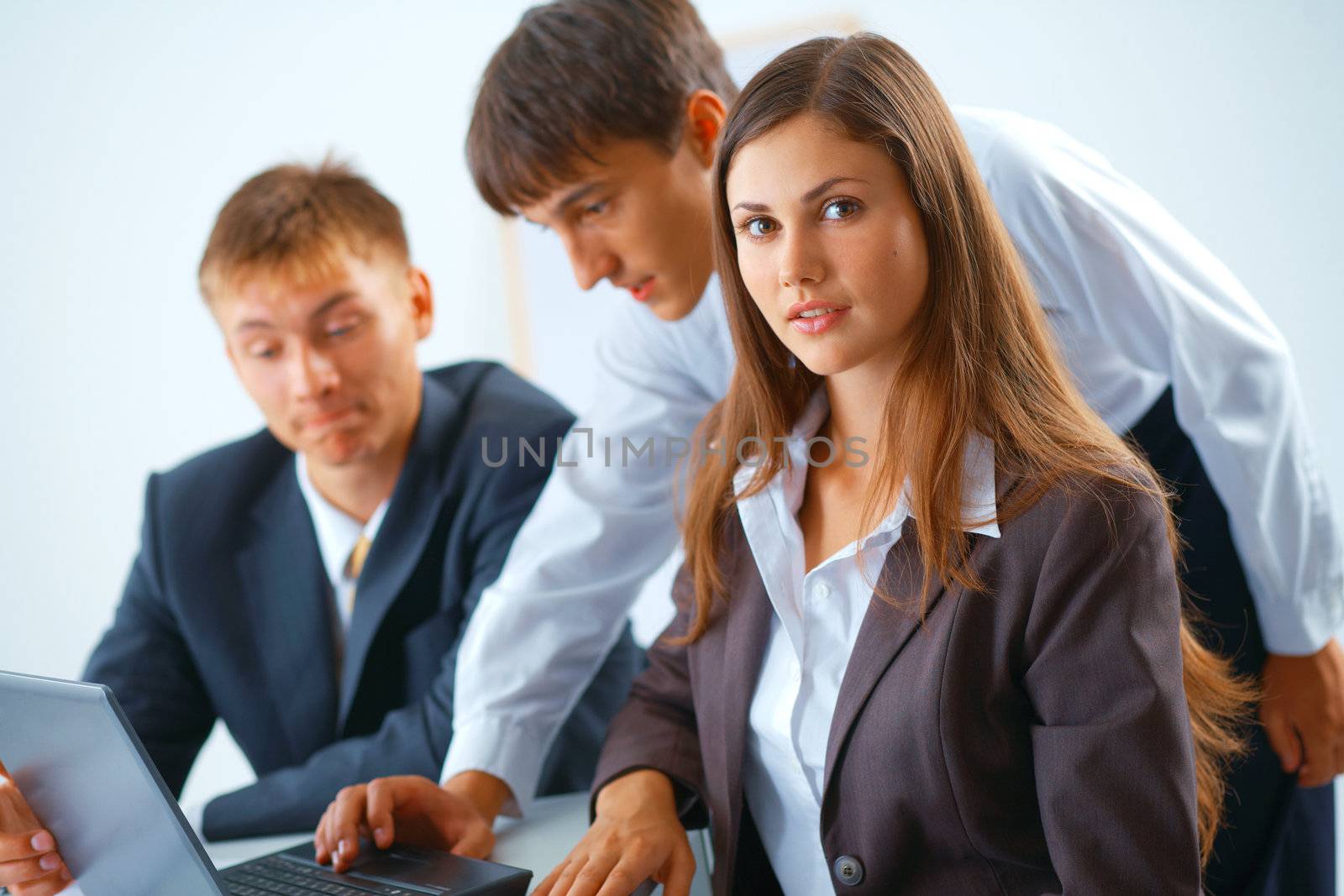 Group of young people working together