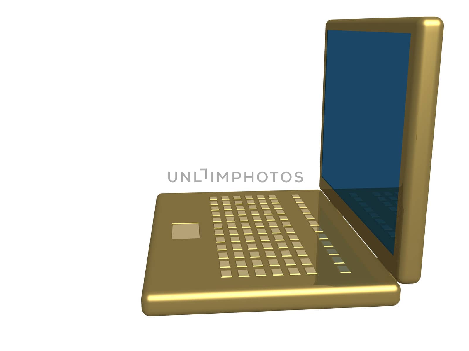 the isolated 3d image of a laptop.