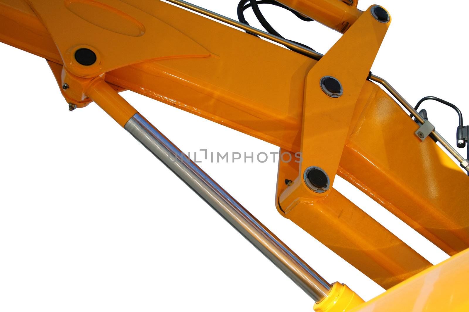 Hydraulic element of a boom of a tractor, Isolated (look similar images in my portfolio)
