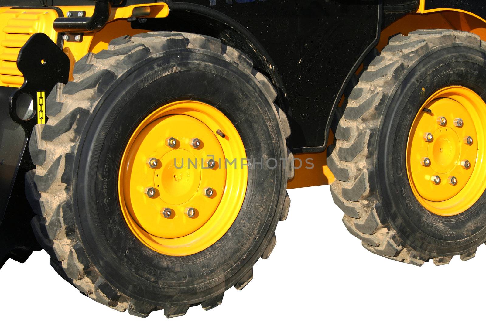 Two wheels of building technics for heavy works, Isolated (look similar images in my portfolio)