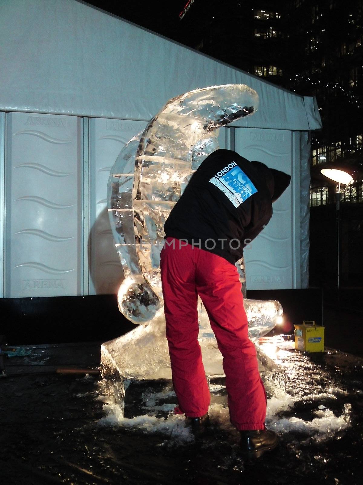 Canary Wharf London - January 15: Ice Sculpture Festival January 15th, 2010 in Canary Wharf London.