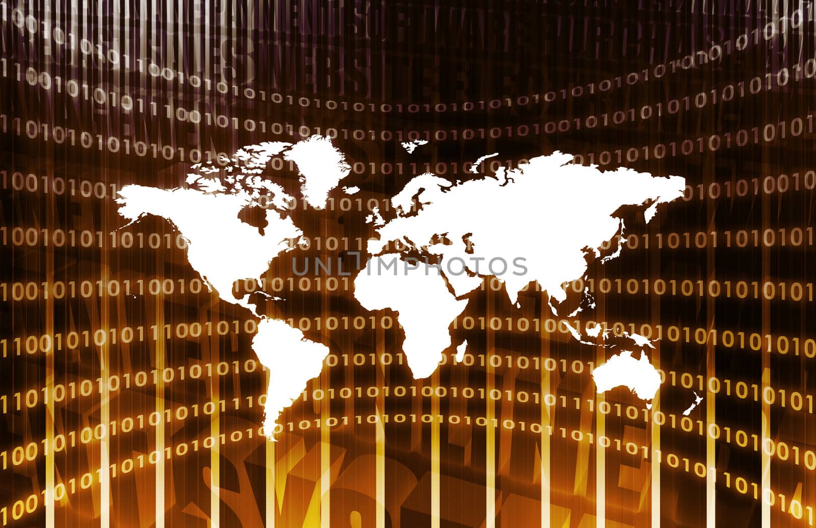 Global Business System on a Orange Background