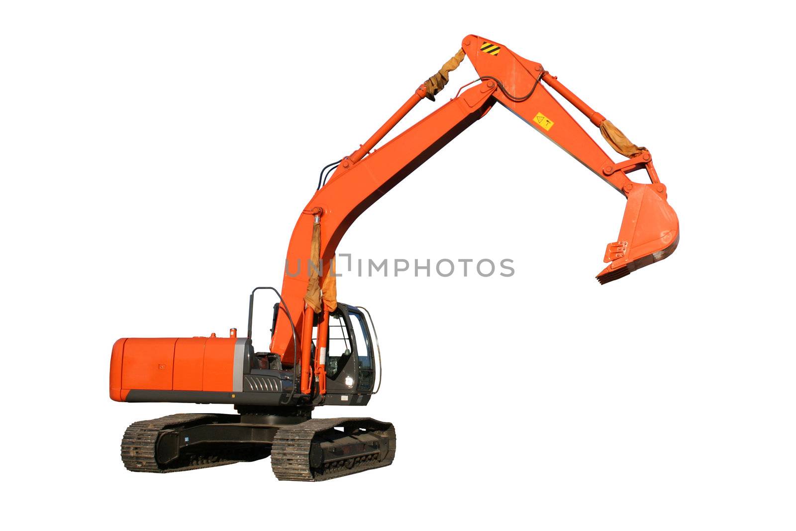New building dredge of red color on a white background, Isolated (look similar images in my portfolio)