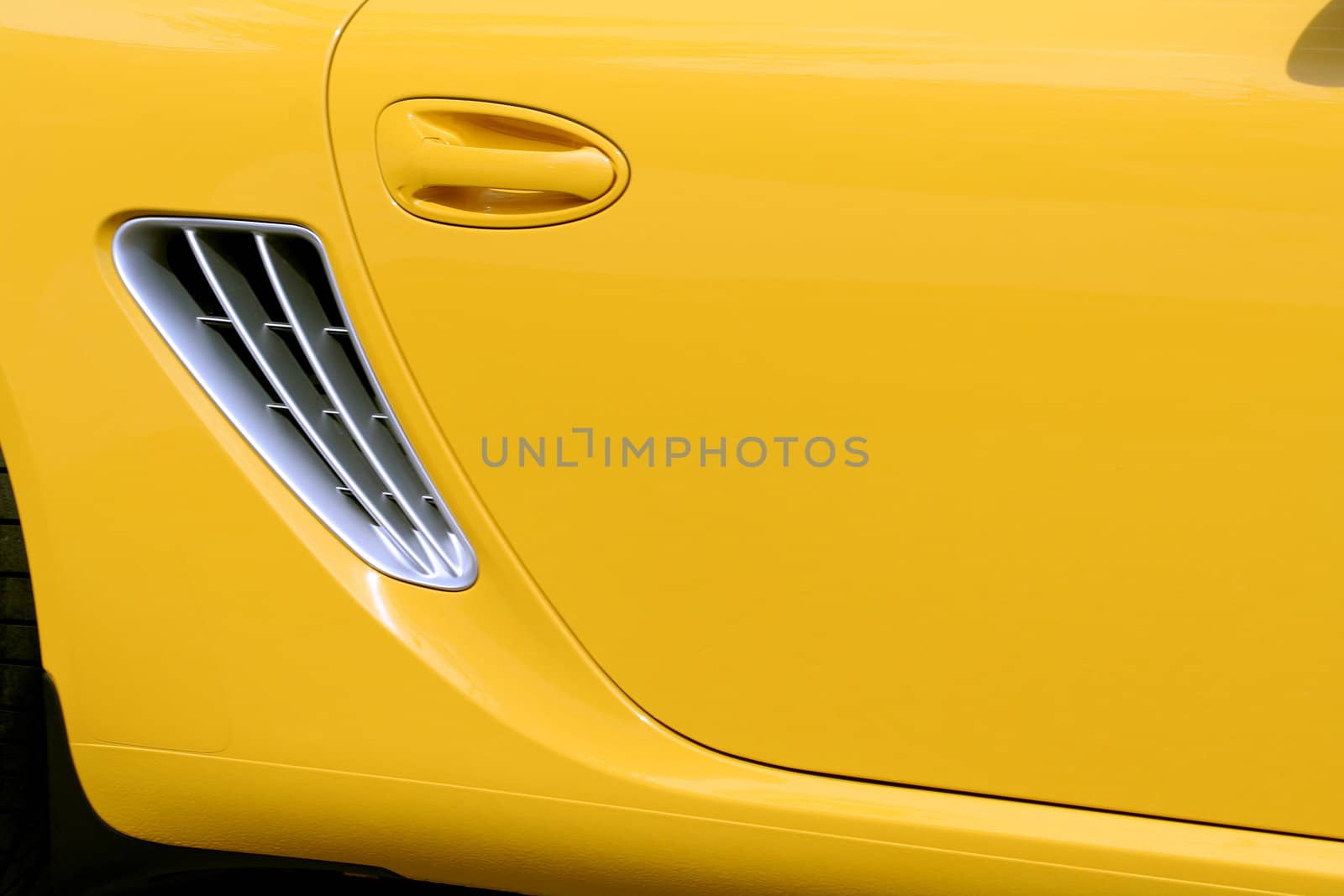 The new yellow car, side view 3