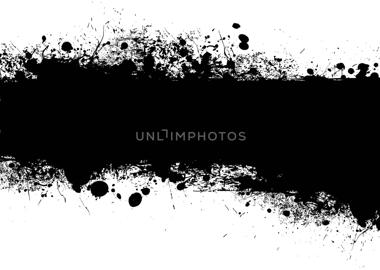 Ink black banner with ink splat design with copy space
