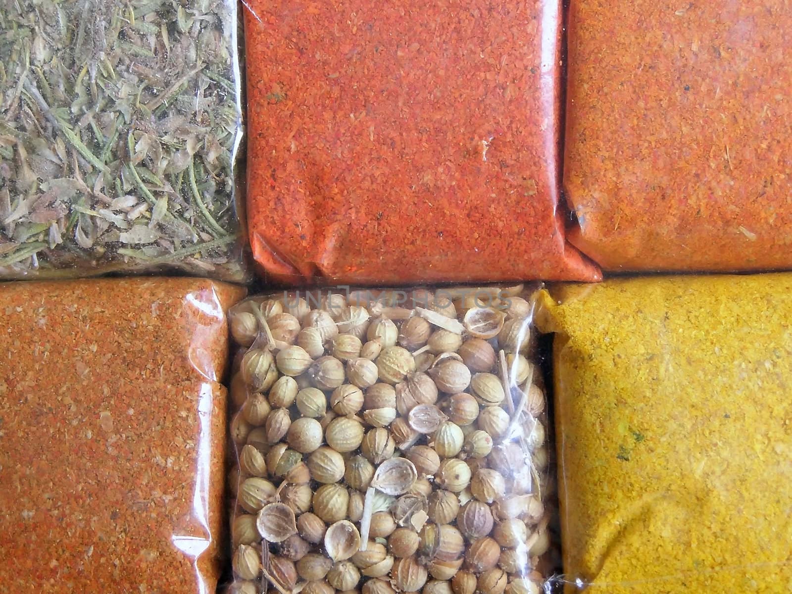 background from different spices 