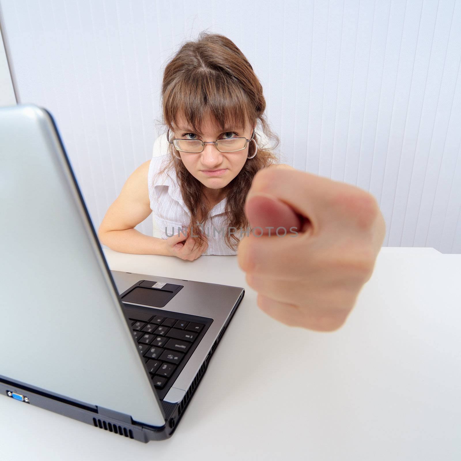 Woman bookkeeper cocks a snook in a pay day by pzaxe