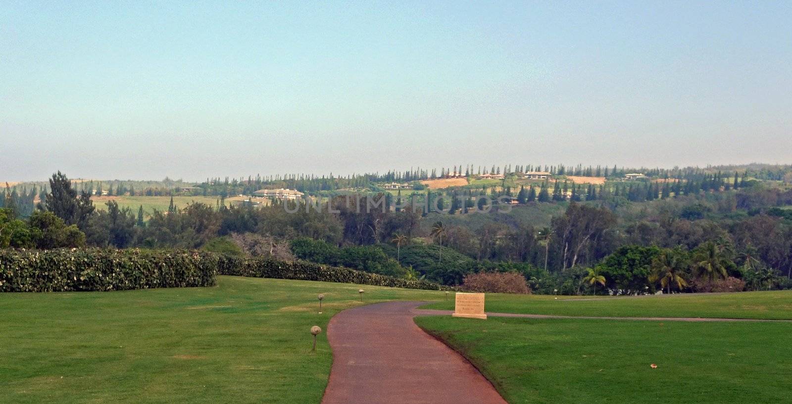 a view of the golf course in Hawaii on a sunny day