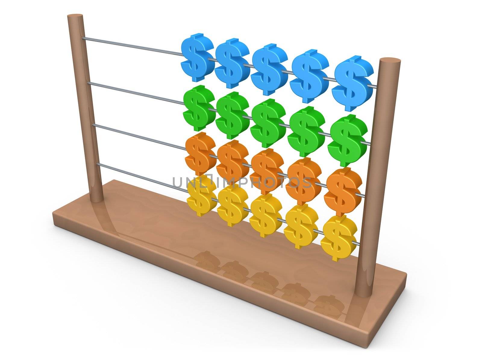 Computer Generated Image - Dollar Abacus .