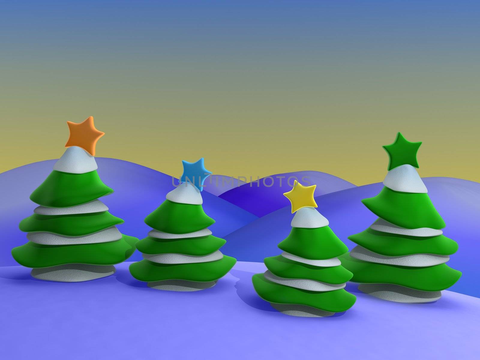 Computer Generated Image - Christmas Scenery .