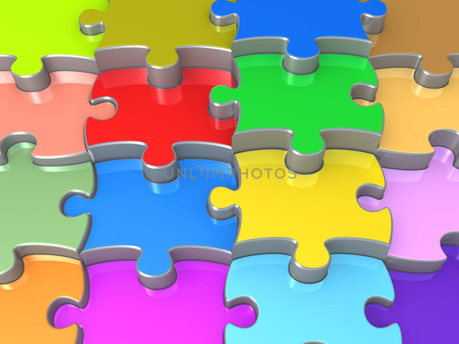 Computer Generated Image - 3D Jigsaw Puzzle .