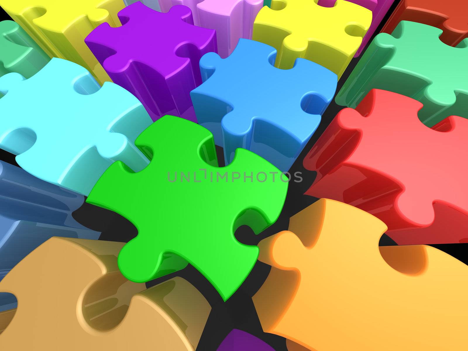 Colorful Puzzle Pieces by 3pod