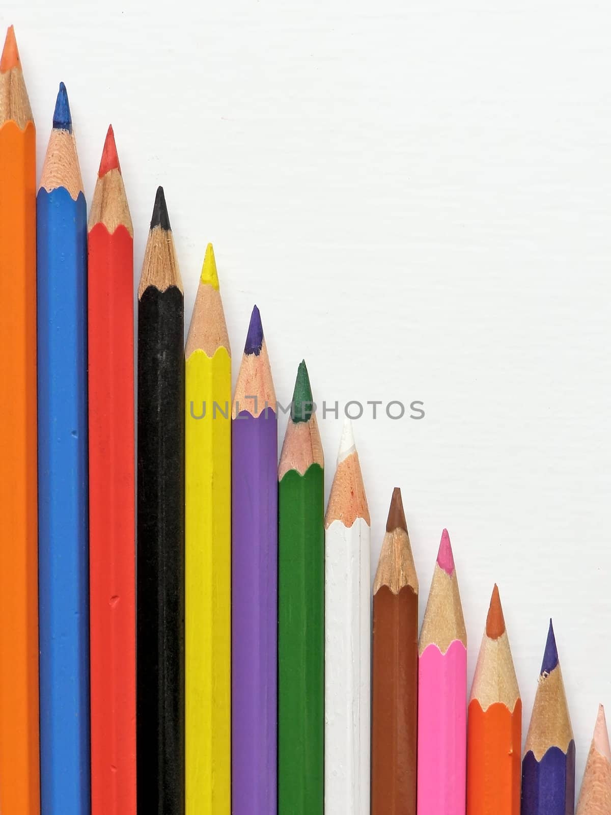 row of multicolored pencils