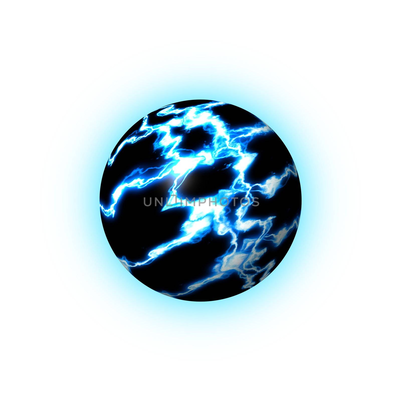blue lightning globe showing an abstract world