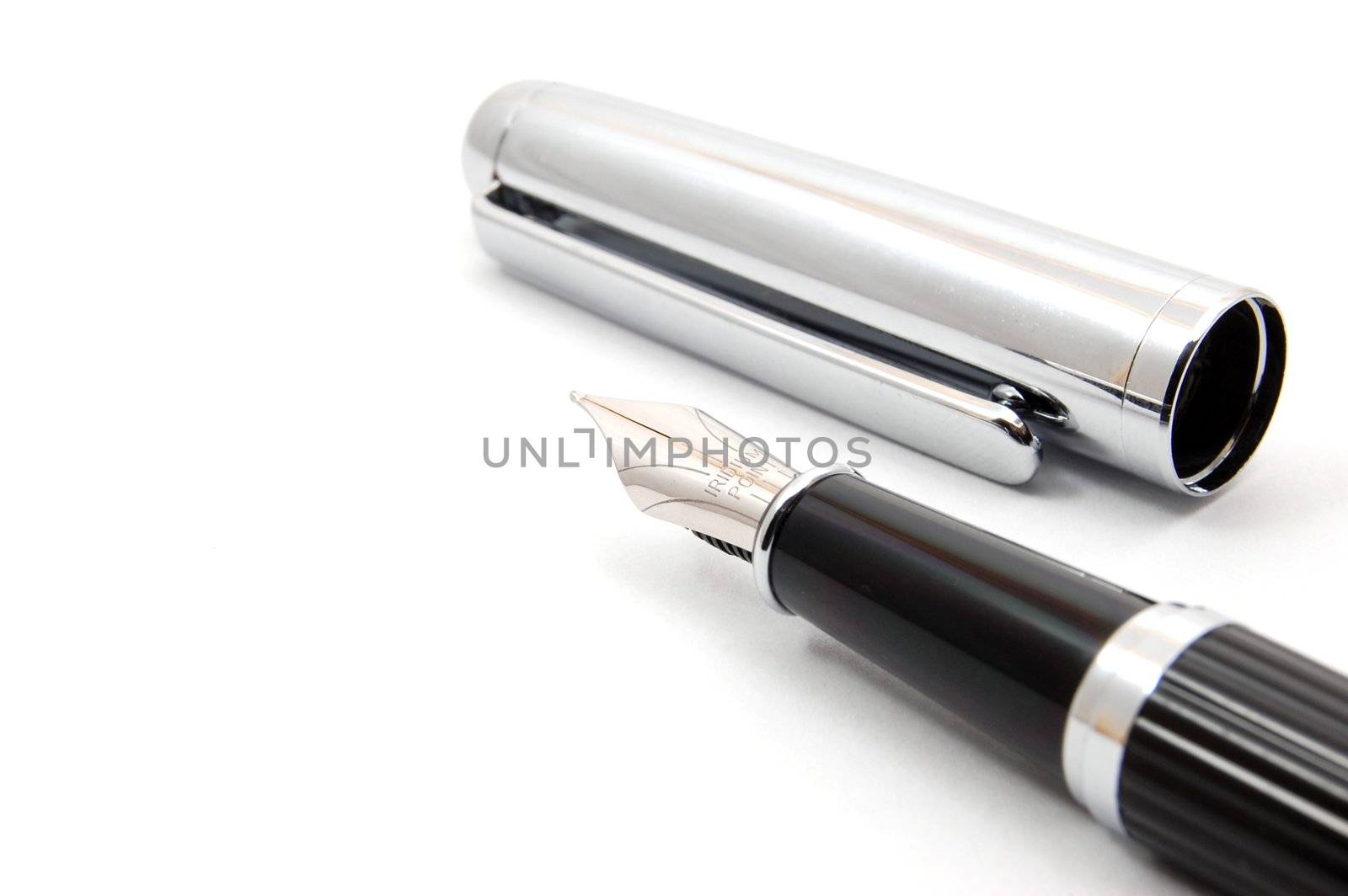 business fountain pen isolated on white background