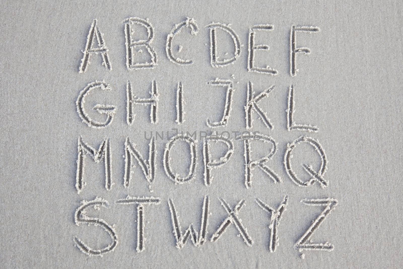 Alphabet on sand by shiffti