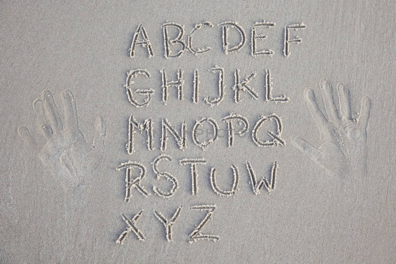 Text written in the beach by shiffti