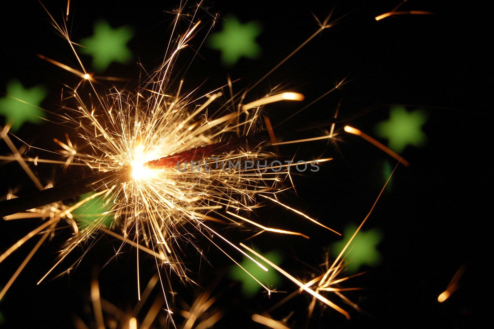 holiday sparkler with copyspace on xmas or new year