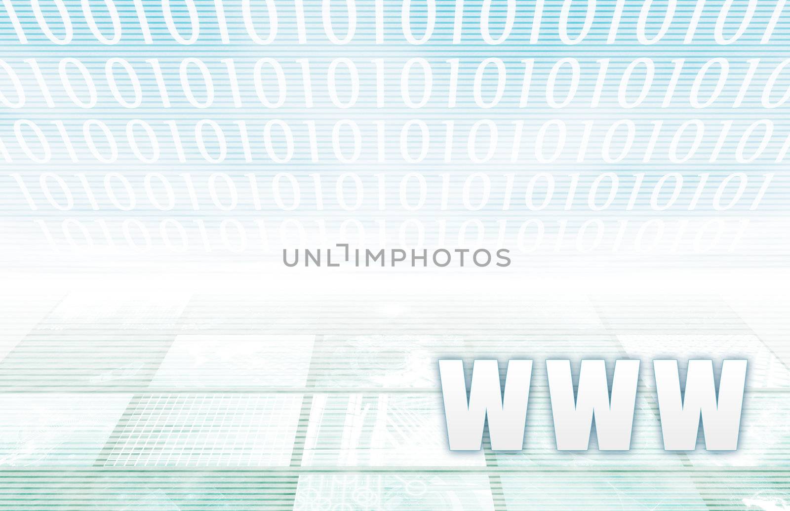 WWW on a Clear Blue Tech Background