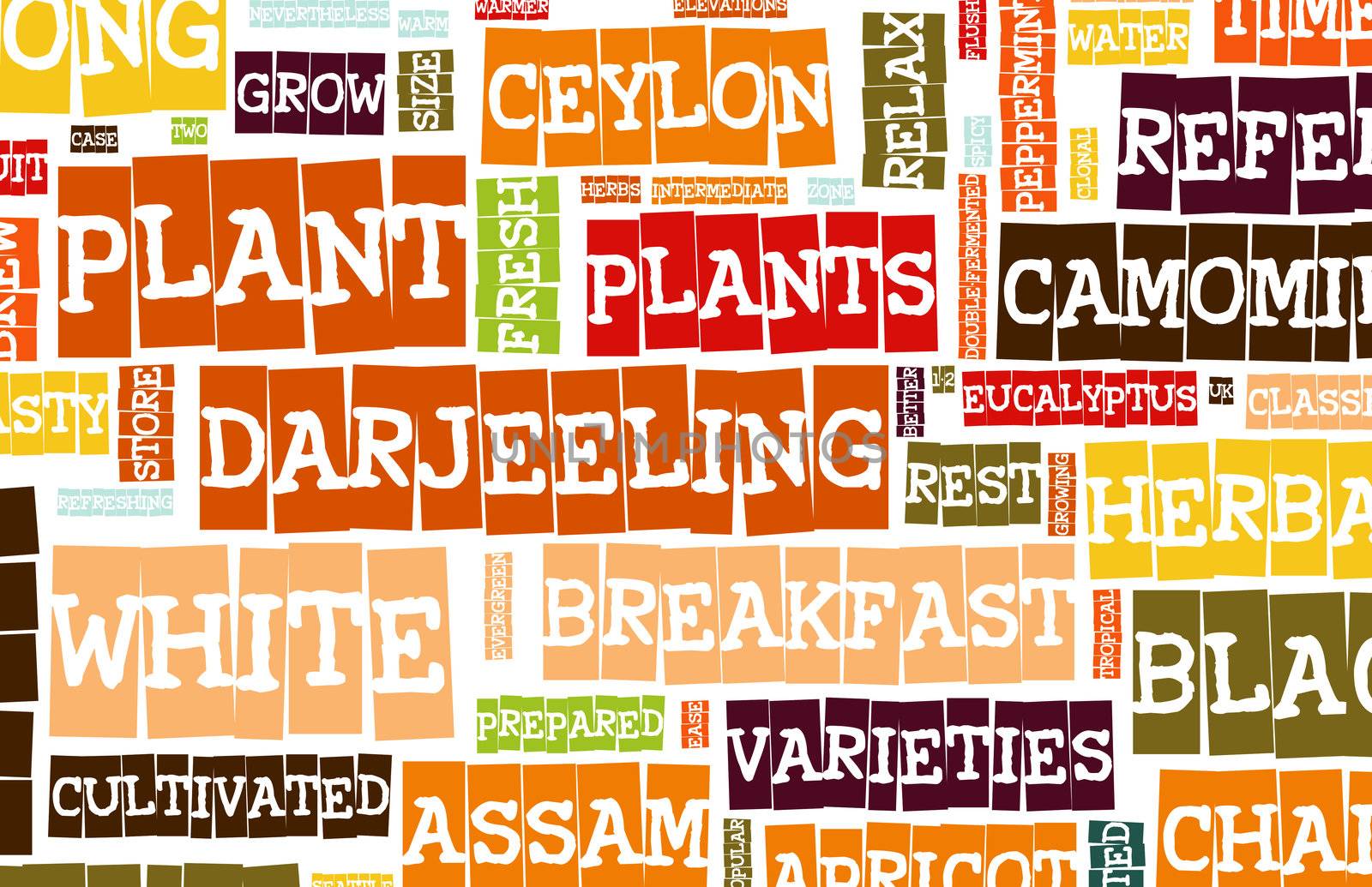 Assorted Teas Menu as a Food Drink Background