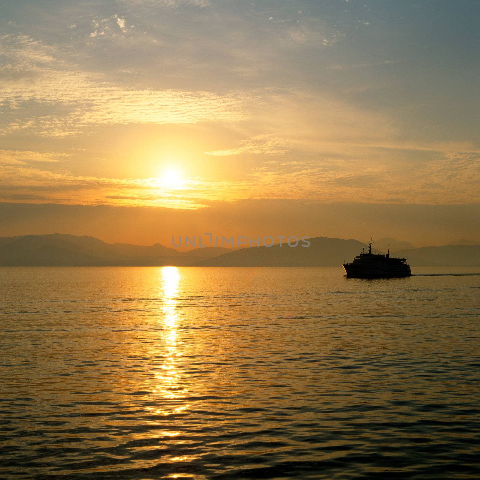 Sunrise over the greek islands by runamock