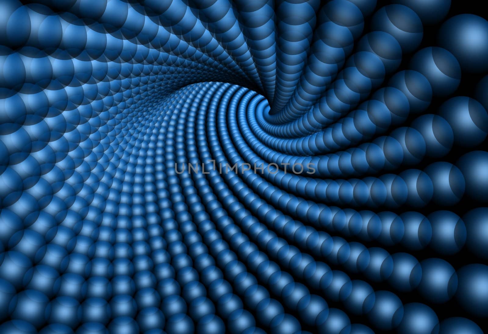 Tunnel shape made from blue spheres