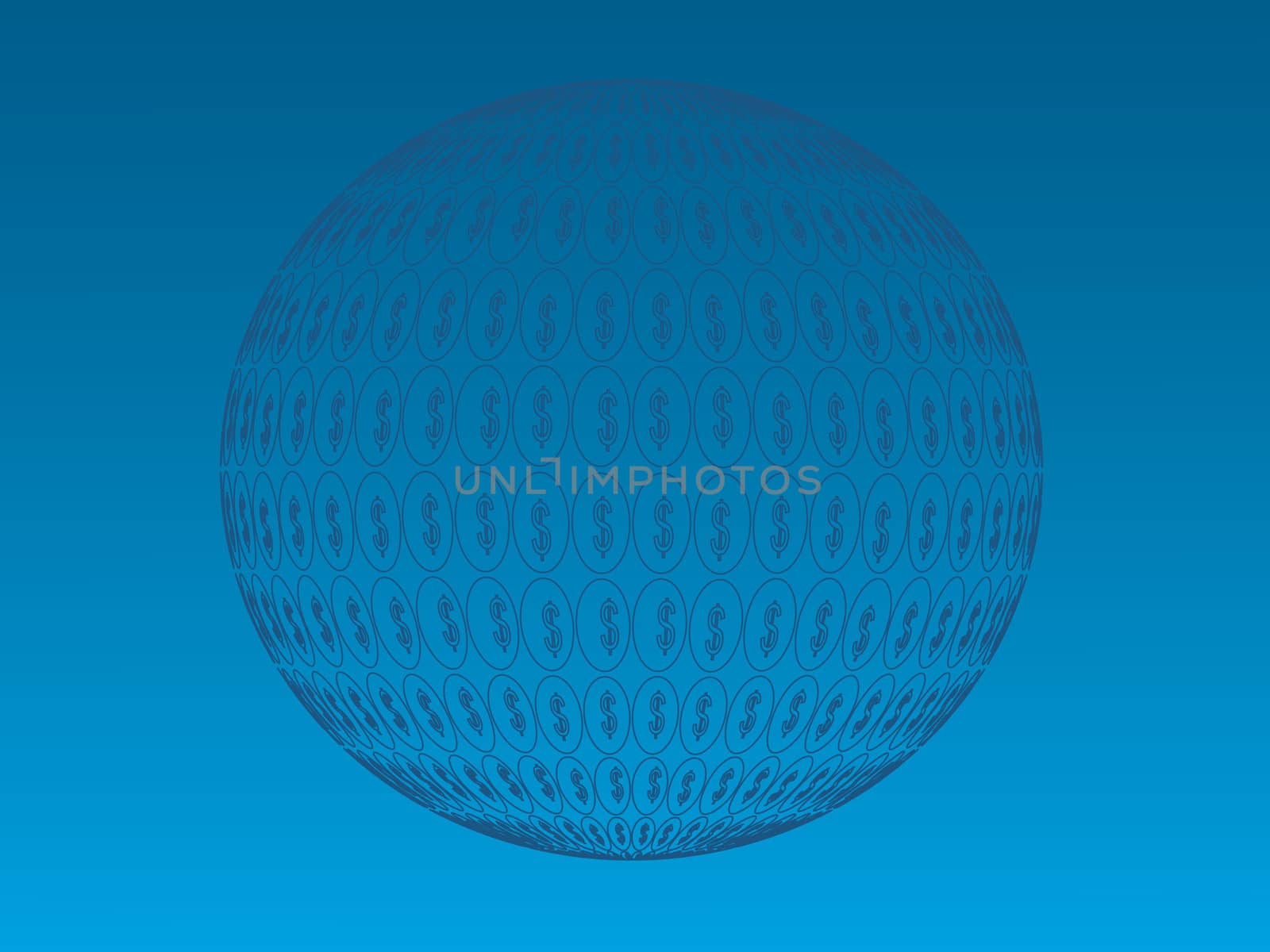 Abstract vector dollar blue circle