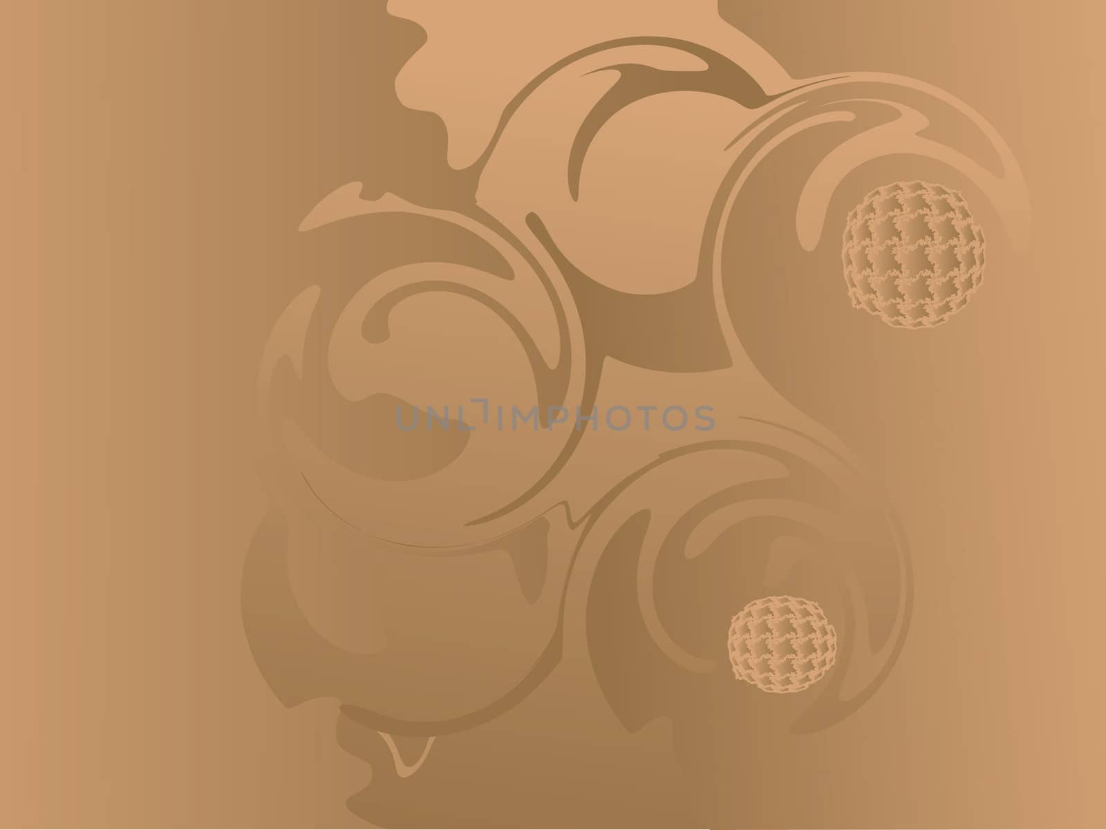 The ornate floral abstract in beige