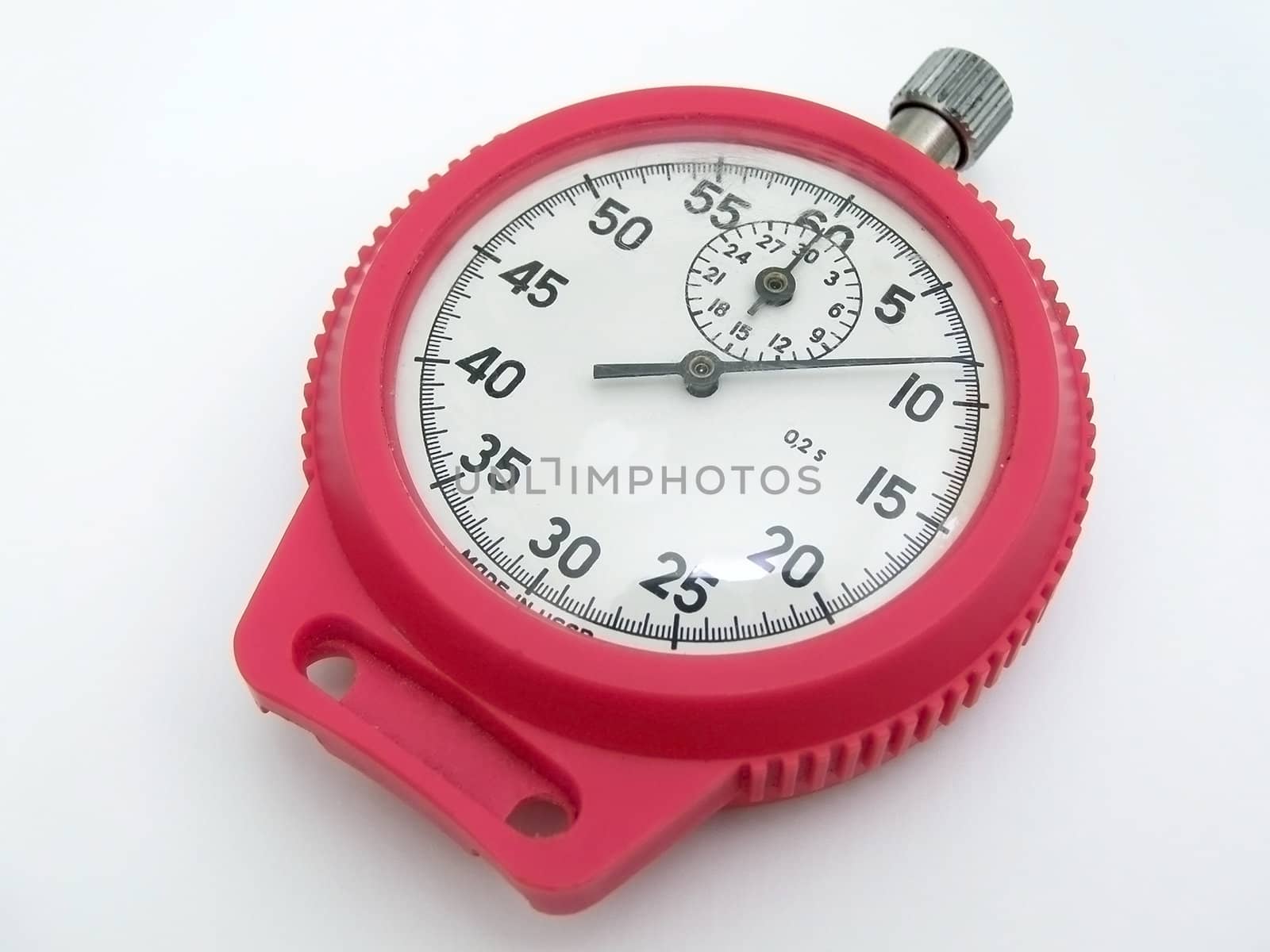 stop watch in the red rim