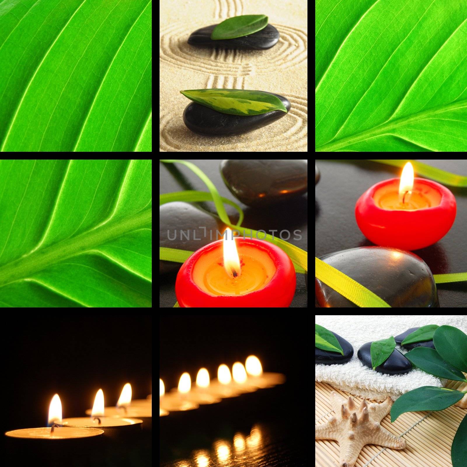 spa or wellness concept with images in collage