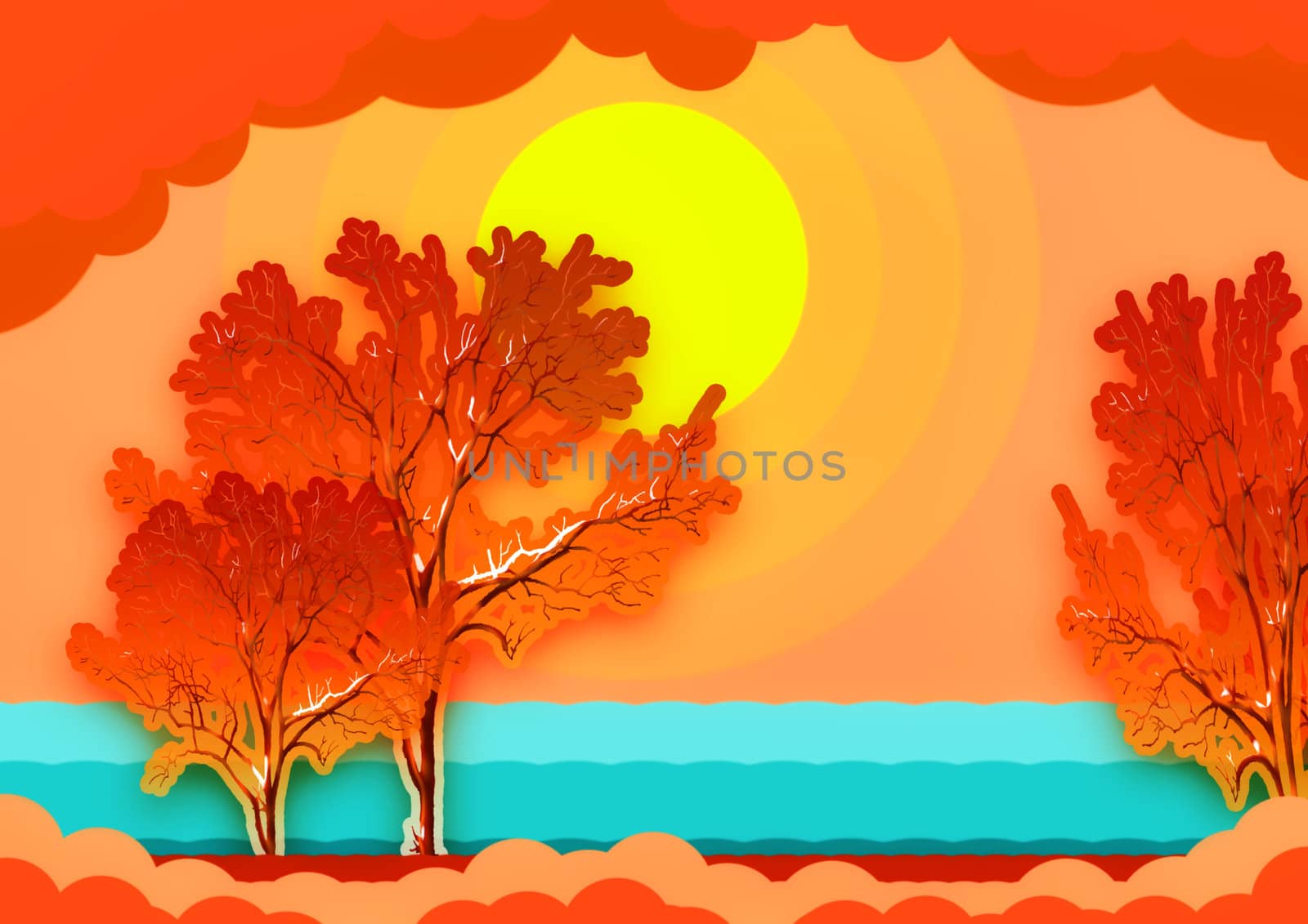 abstract creative symbolic image of beauty golden autumn nature