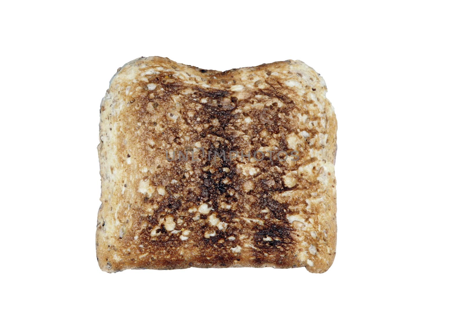 Burnt Grain Toasts / Bread On A White Background