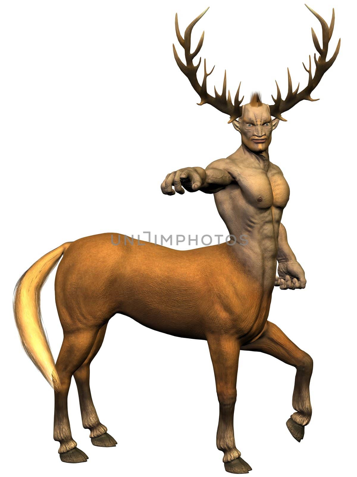 3D rendered image of centaur on white background isolated