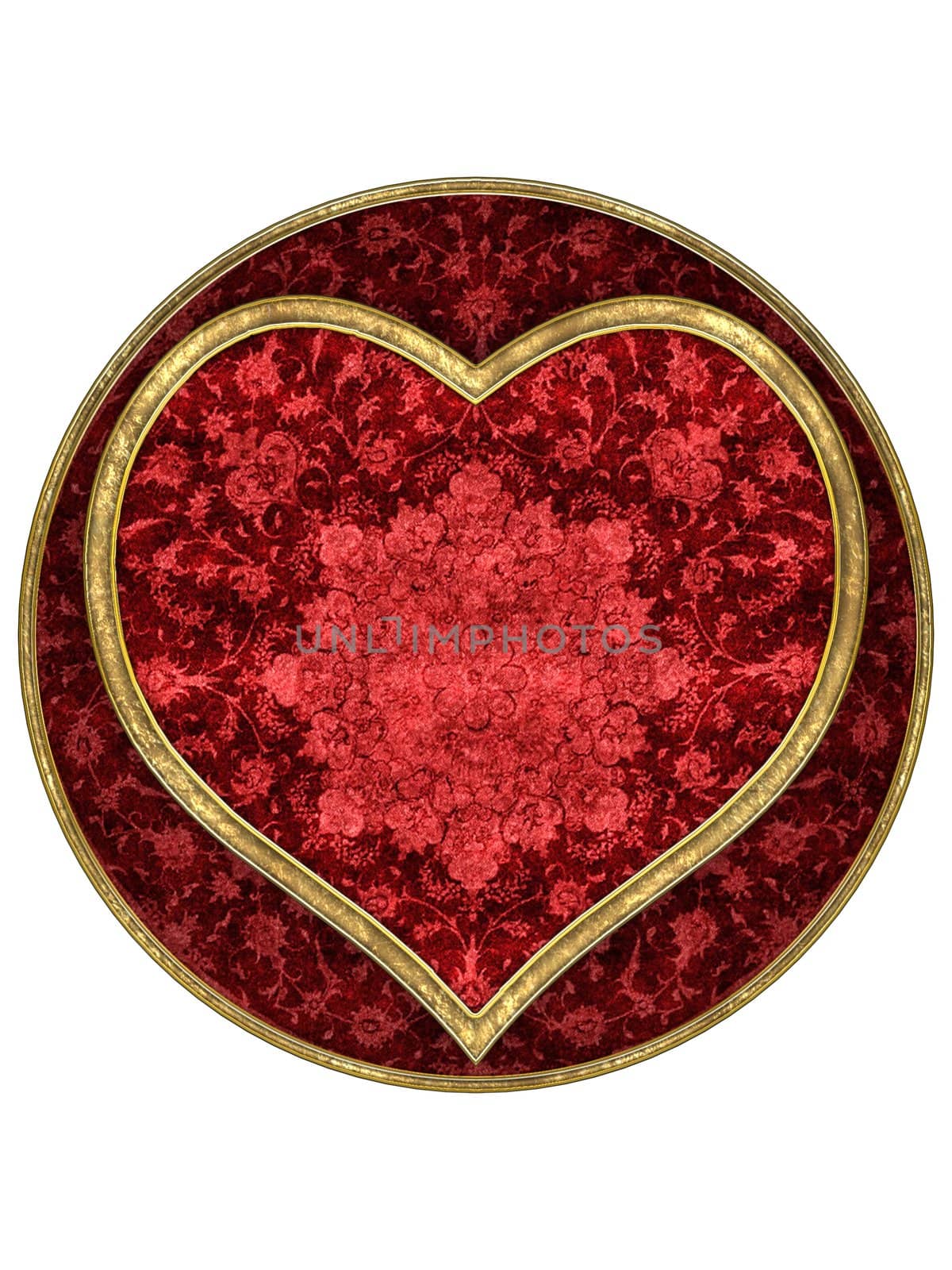 3D rendered heart of Valentine`s day on white background isolated